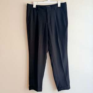 Banana Republic Women's Black Pleated Tapered Ankle Dress Pants Size 12